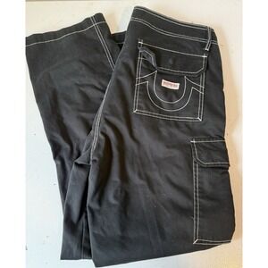 True Religion Men's Cargo Pants Size 34x30 Black
